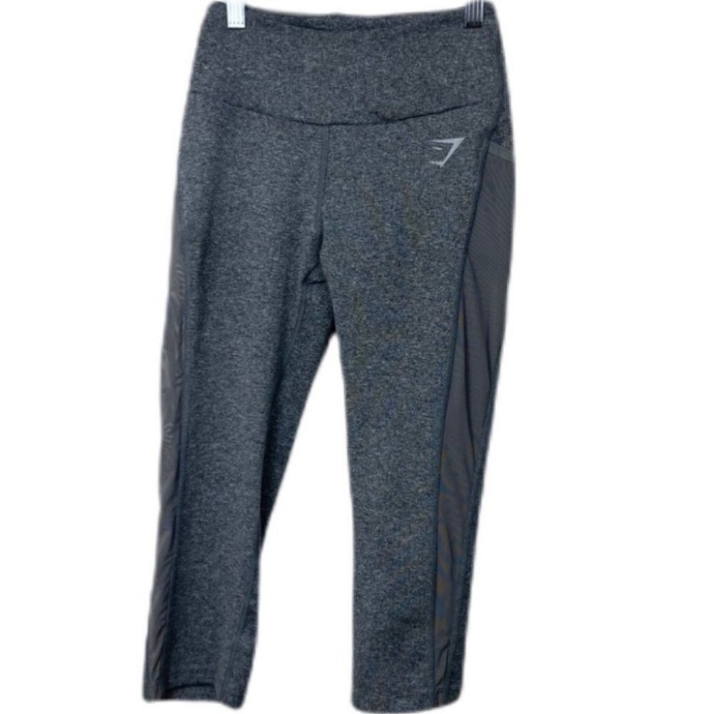 Gymshark Legging Grey Tights Size XS Dry Sculpture Crop High Rise Mesh Running